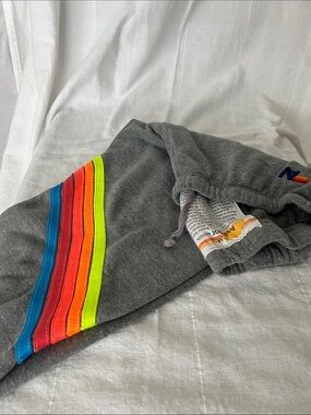 Aviator Nation Sweatpants-Neon Rainbow Side Stripes